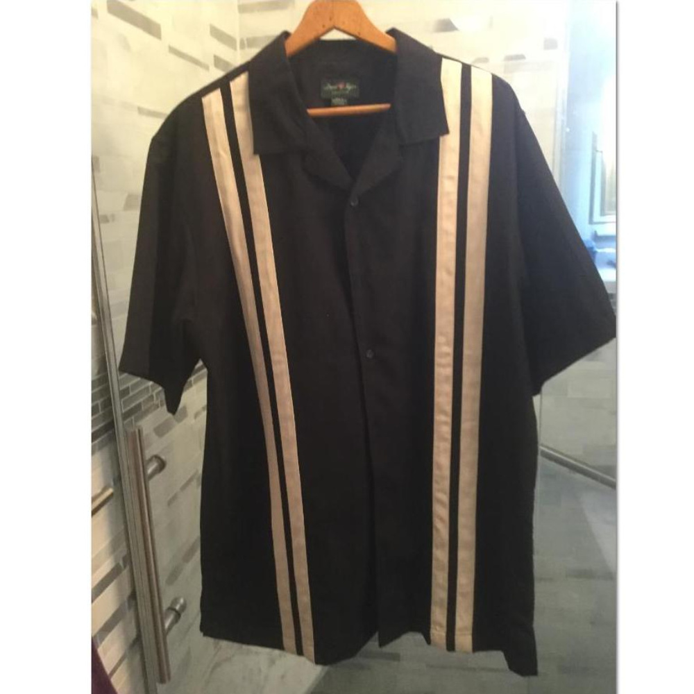 David Tylor Men's Bowling Shirt XL TL Black/White